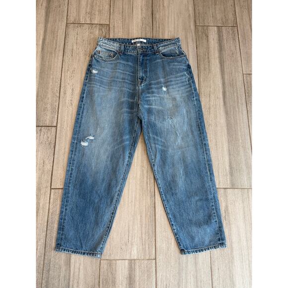 Anvu NYC High Rise Straight Relaxed Baggy Jeans Blue USA Made Womens Size XL - Picture 3 of 7